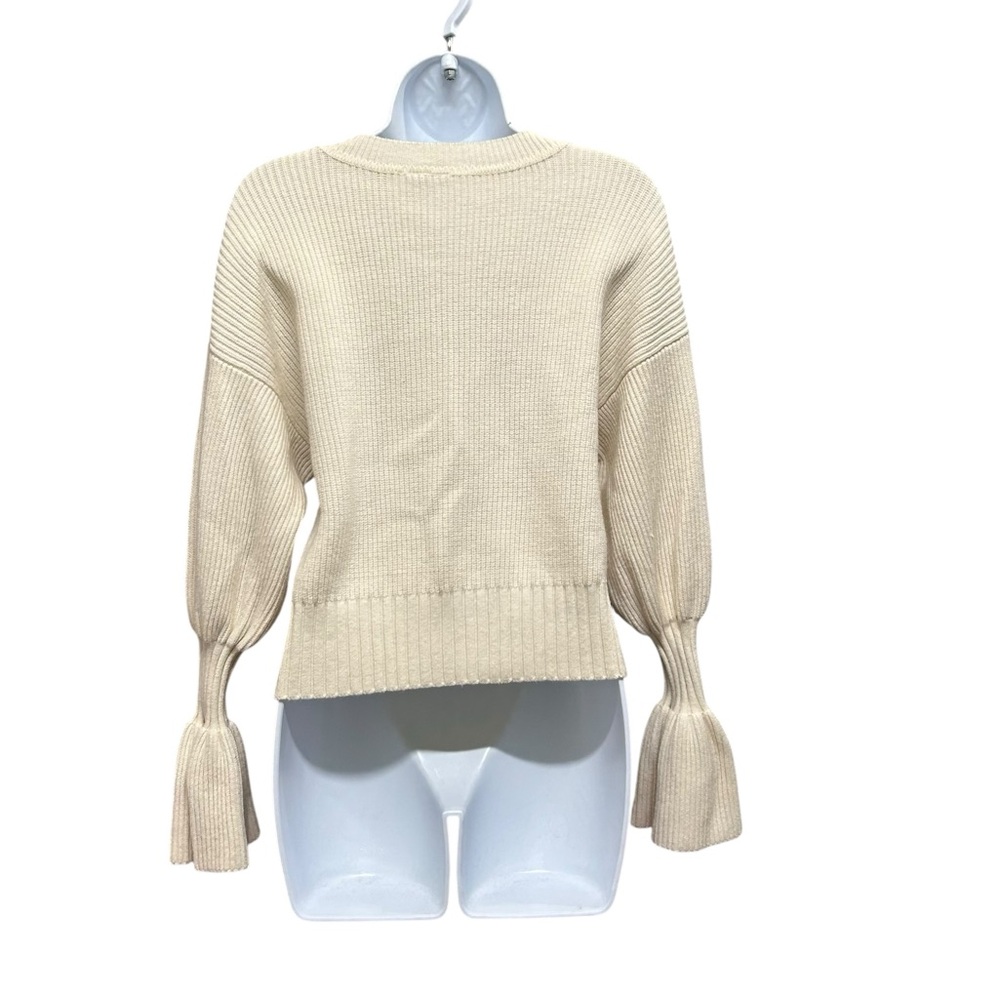 Moth (Anthropologie) Ribbed Ruffle Cuff Sweater Size S - Picture 3 of 5
